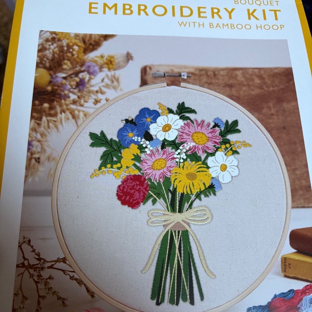 RHS Bouquet embroidery set with hoop flowers cross stitch
